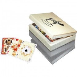 Karty Lux w szkatułce drewnianej z logo Piatnik-1097130