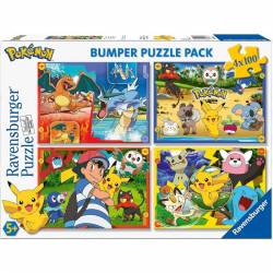 Puzzle 4x100 elementów Pokemon zestaw-2552880